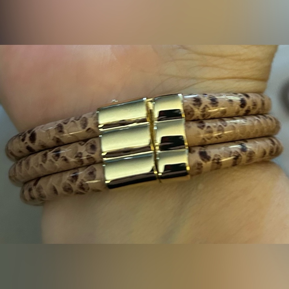 Whbm Triple Bangle Python Crystal Magnetic Bracel… - image 3